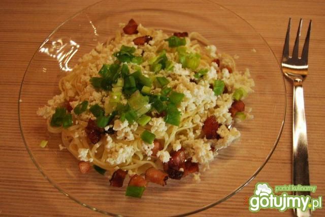 Makaron z boczkiem i szczypiorkiem Makaron z boczkiem i szczypiorkiem