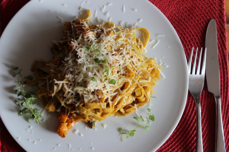 Makaron z borowikami i dynią Makaron z borowikami i dynią