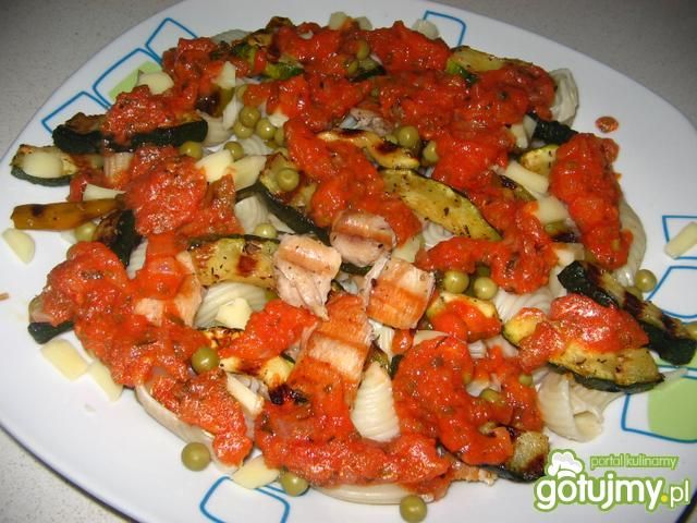 Makaron z grillowaną cukinią  Makaron z grillowaną cukinią