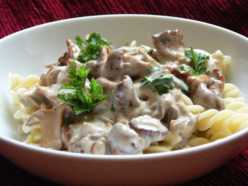 Makaron z indykiem i sosem kurkowym Makaron z indykiem i sosem kurkowym