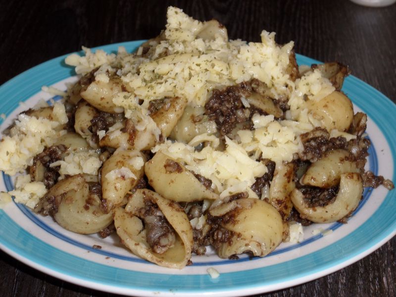 Makaron z kaszanką Makaron z kaszanką