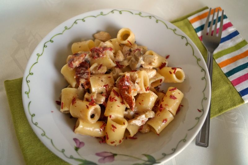 Makaron z kurczakiem i bakłażanem