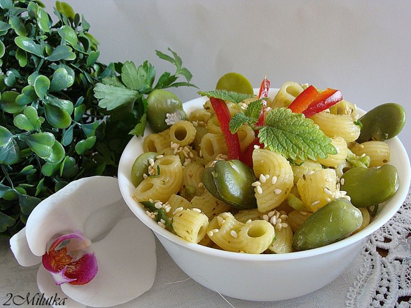 Makaron z pesto z bobu Makaron z pesto z bobu