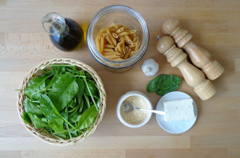 Makaron z pesto ze szpinaku Makaron z pesto ze szpinaku