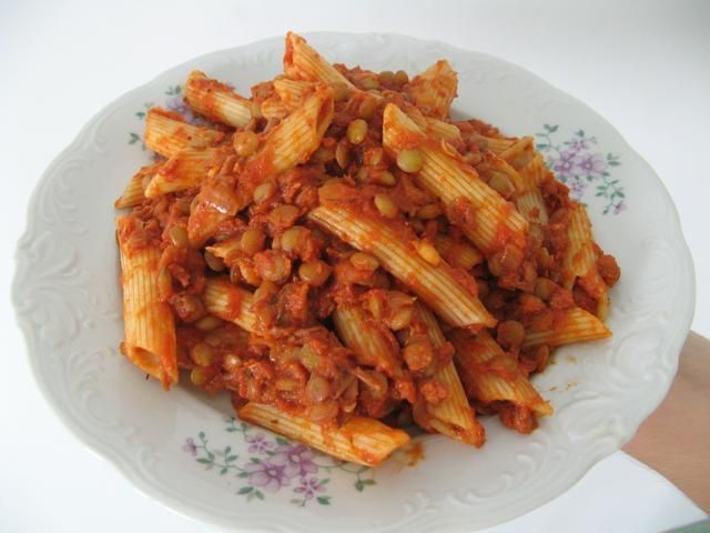 Makaron z soczewicą Makaron z soczewicą