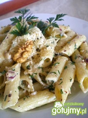 Makaron z sosem orzechowym wg Mychy