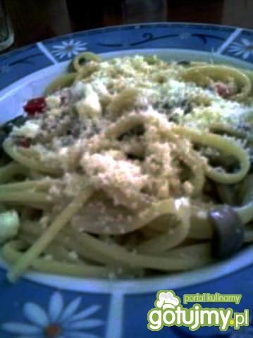 Makaron z sosem pieczarkowo-paprykowym 