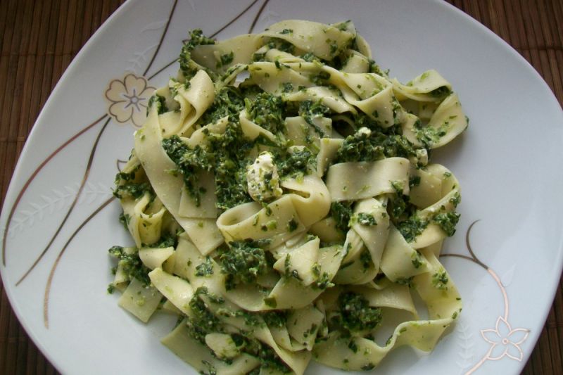 Makaron ze szpinakiem