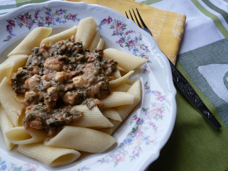 Makaron ze szpinakiem