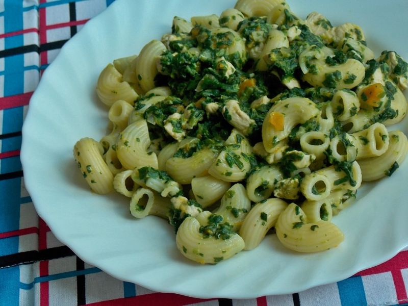 Makaron ze szpinakiem i dynią