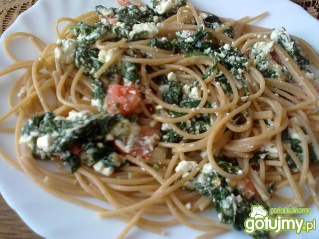 Makaron ze szpinakiem i serem feta 2