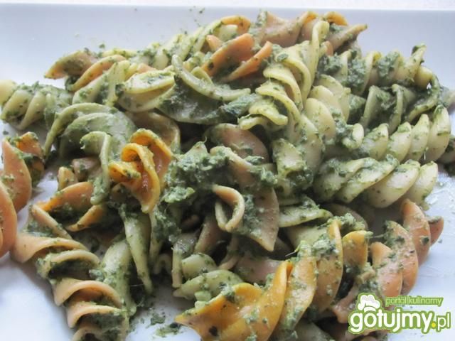 Makaron ze szpinakiem i sosem serowym