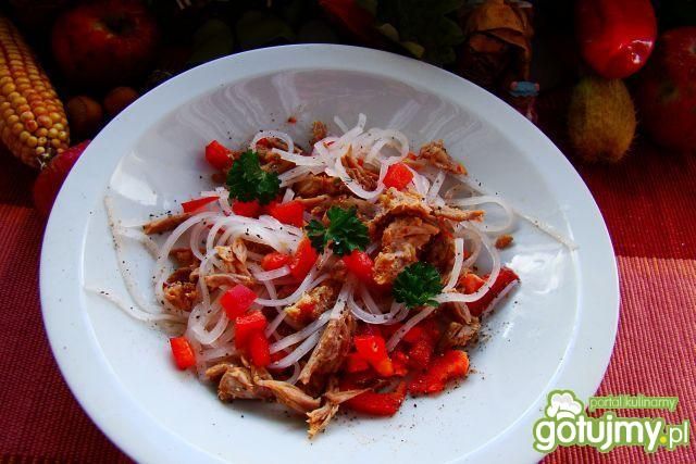 Makaronik z karkówką i papryką 