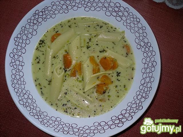 Makaronowa zupa z mlodych warzyw