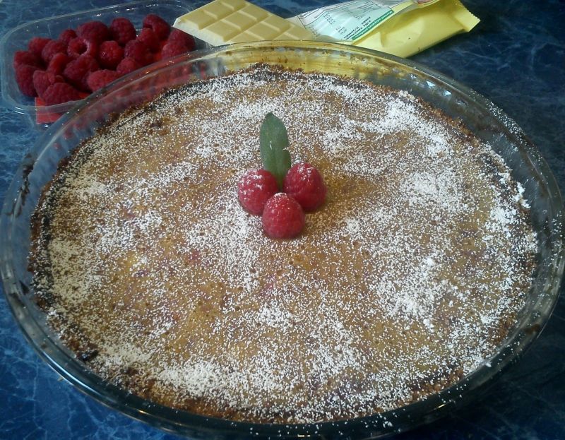 Malinowa tarta z białą czekoladą 