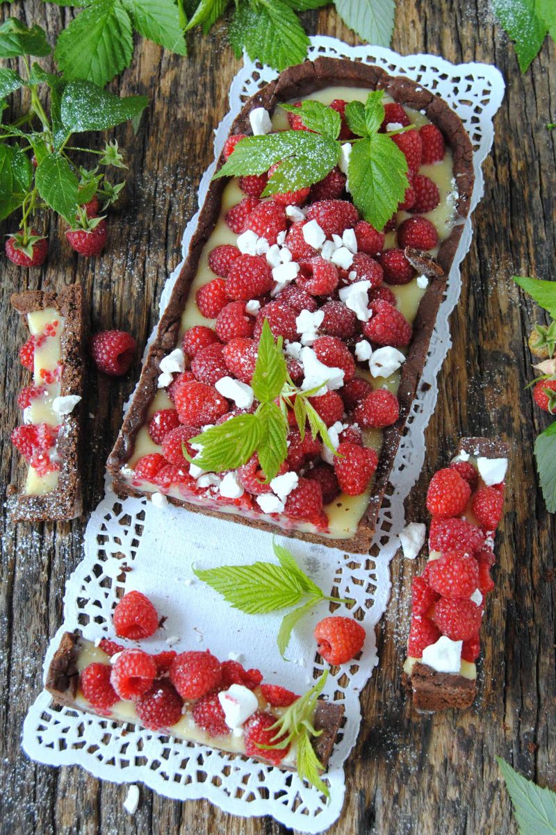Malinowo- czekoladowa tarta  Malinowo- czekoladowa tarta