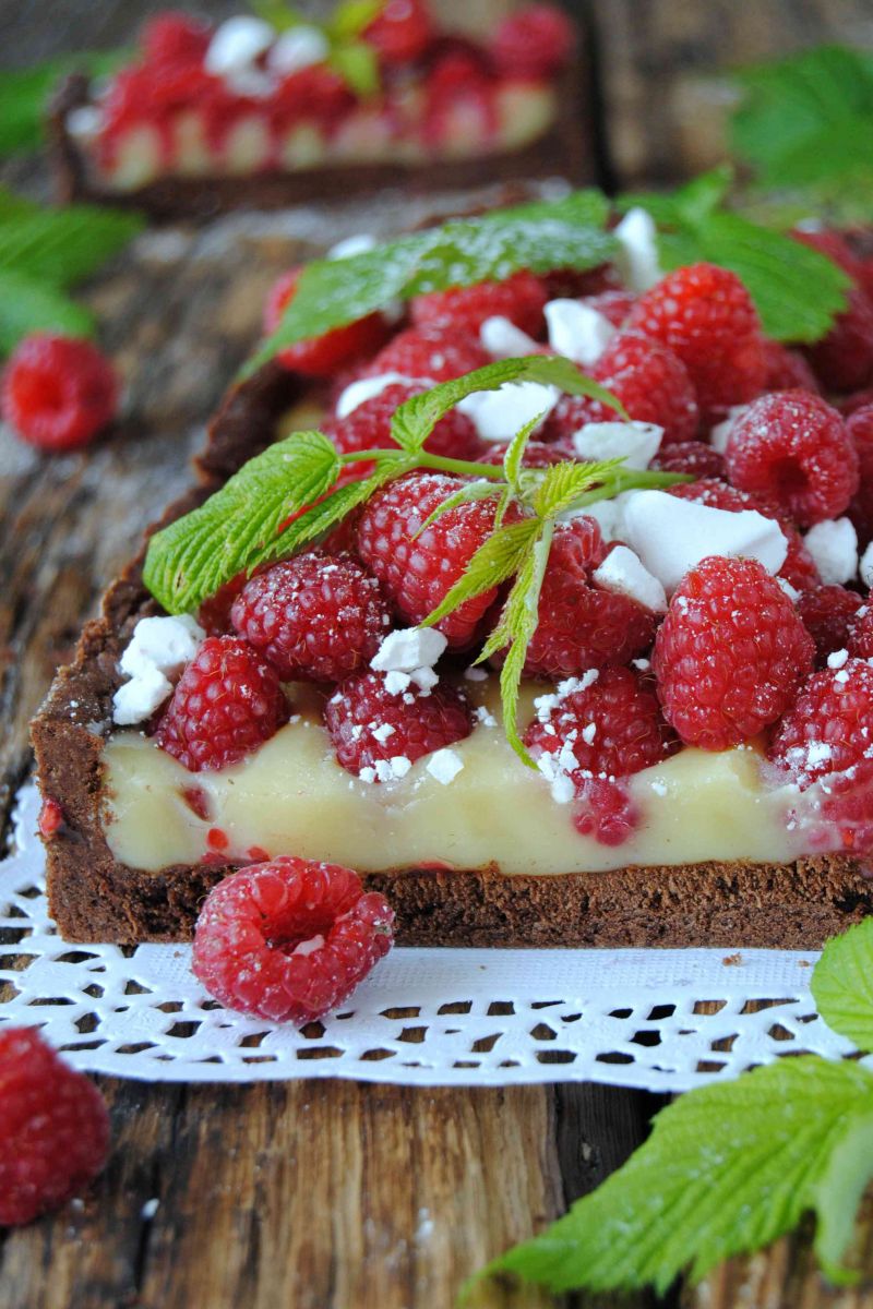 Malinowo- czekoladowa tarta  Malinowo- czekoladowa tarta