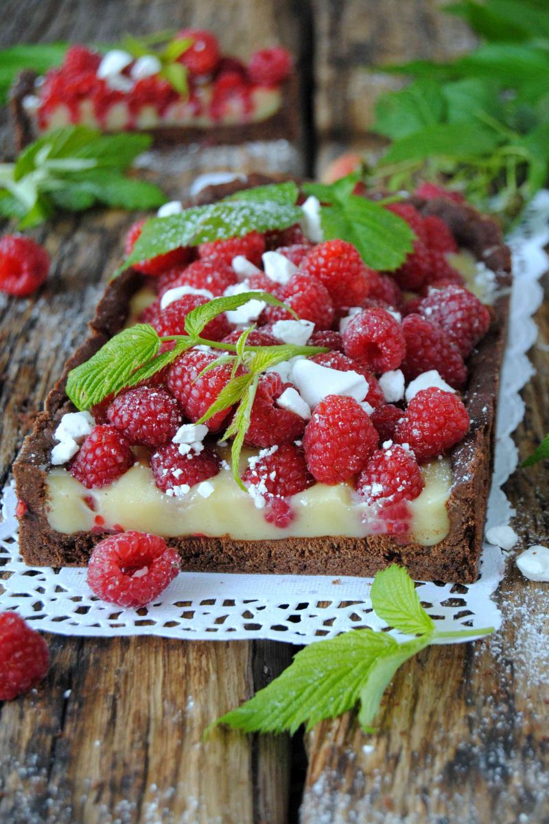 Malinowo- czekoladowa tarta  Malinowo- czekoladowa tarta