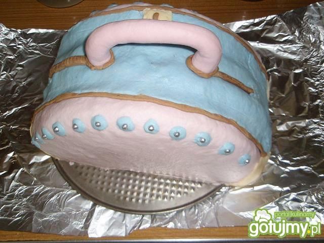 Malinowo-waniliowy tort torebka