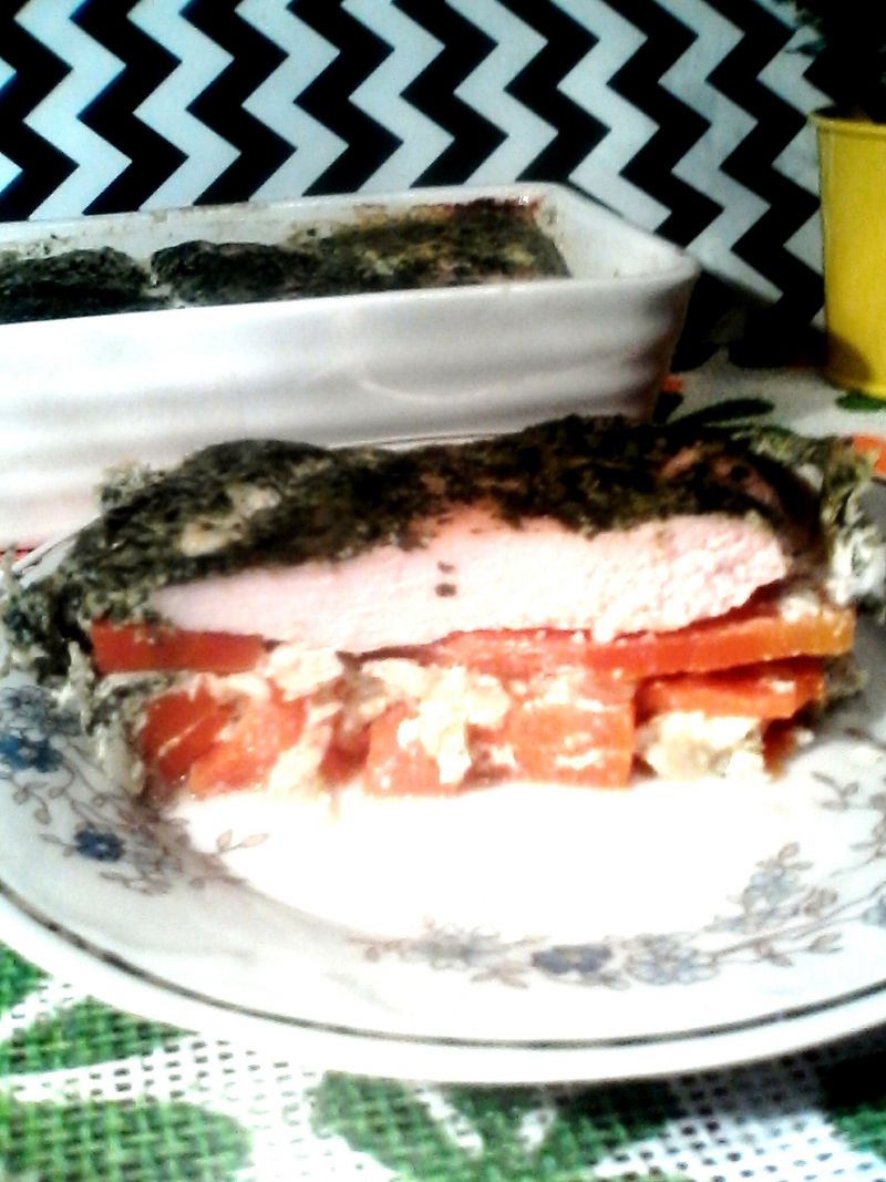 Marchewkowa zapiekanka pod szpinakową kołderką