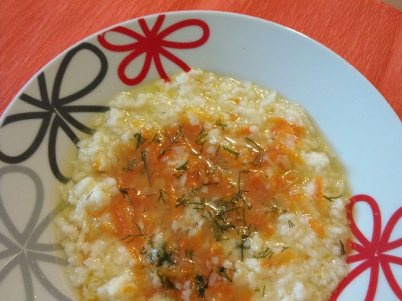 Marchwianka z lanymi kluskami