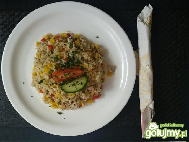 Maślano-ziołowy kolorowy ryż ;)