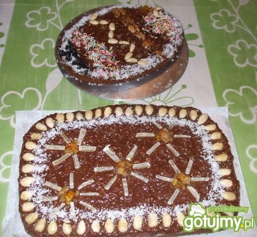 Mazurek bananowy z polewą czeko-kokosową