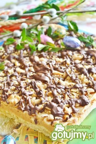 Mazurek fistaszkowy z czekoladą