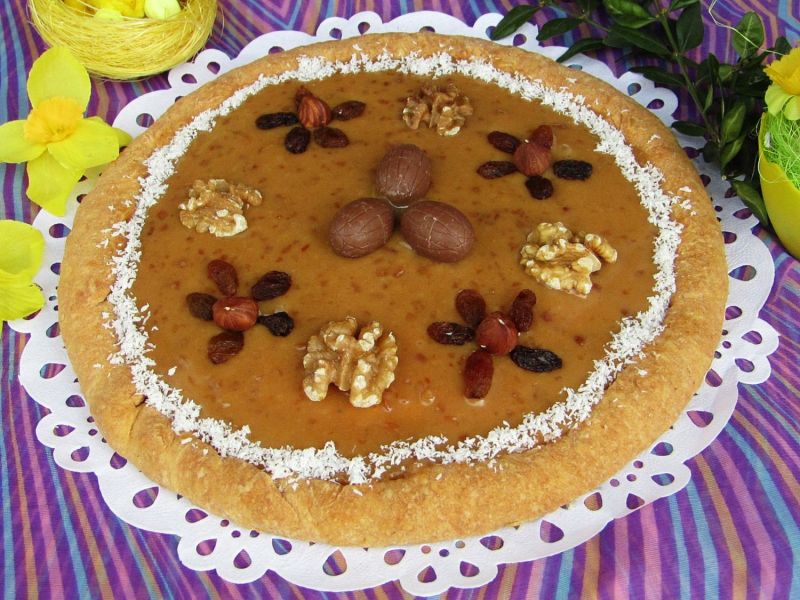 Mazurek kokosowo- orzechowy 