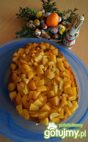 Mazurek makowo-brzoskwiniowy z galaretką