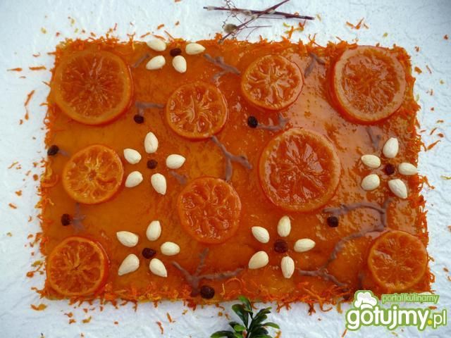 Mazurek pomarańczowo-mandarynkowy  Mazurek pomarańczowo-mandarynkowy
