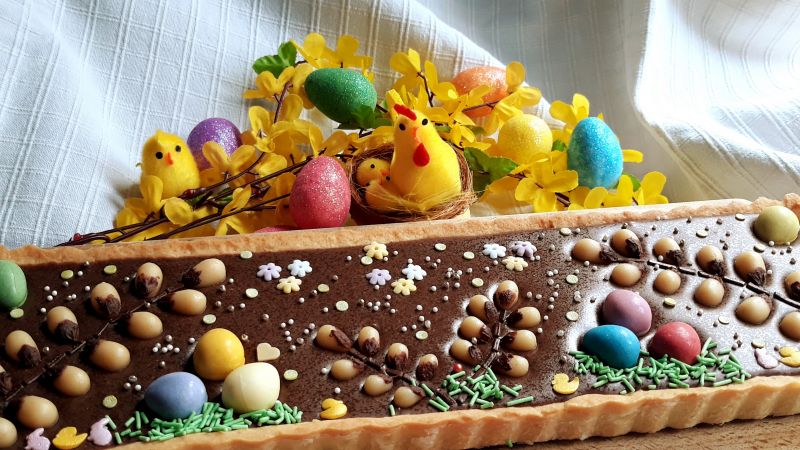 Mazurek z kremem czekoladowym