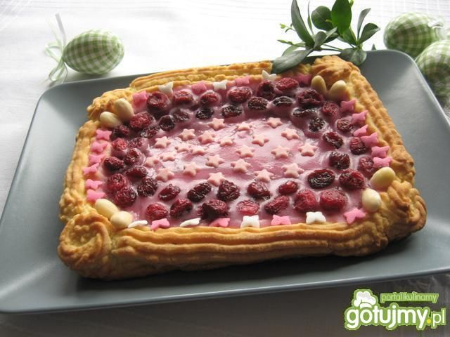 Mazurek z masą aroniowo-żurawinową