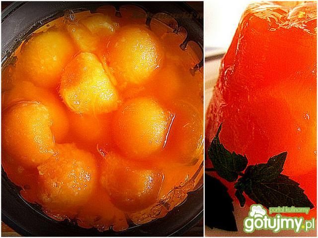 Melon w galaretce z dodatkiem wina Porto