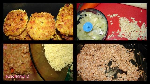 Mielone z panierką z płatków i gryką