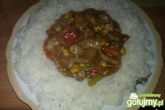 Mięsko z indyka z warzywami w sosie 