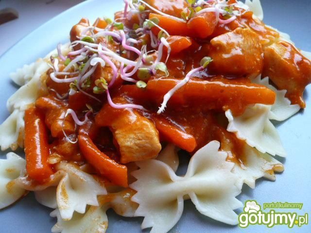 Mięsko z kurczaka w pomidorowym sosie