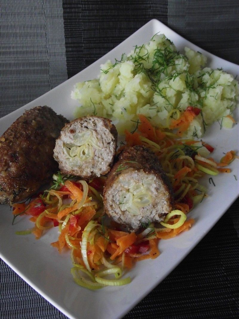 Mięsne wałeczki z fasolką szparagową