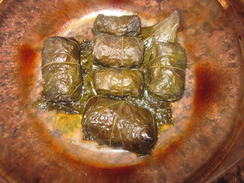 Mięso zawijane  w liście z winogrona  Mięso zawijane  w liście z winogrona