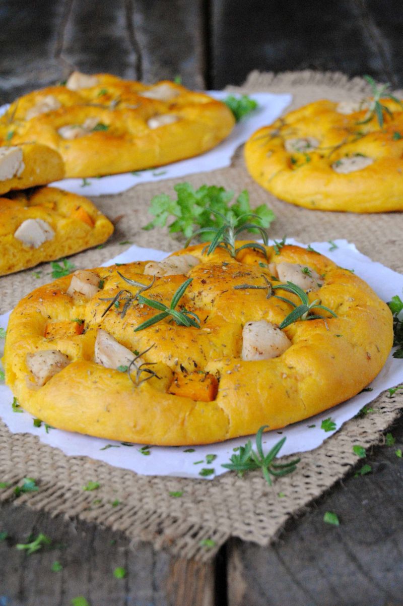 Mini focaccia dyniowa