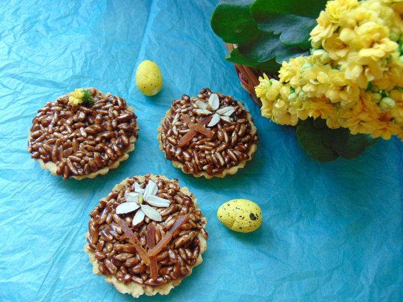 Mini mazurki z masą czekoladową i ryżem preparowan Mini mazurki z masą czekoladową i ryżem preparowan