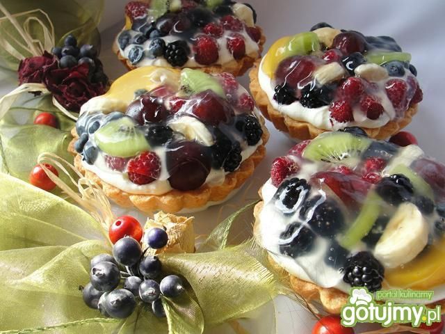 Mini tarty kokosowe z owocami