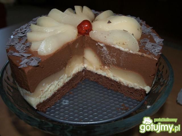 Mini tort czekoladowo gruszkowy Mini tort czekoladowo gruszkowy