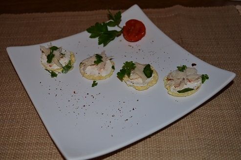 Mini wafelki z makrelą