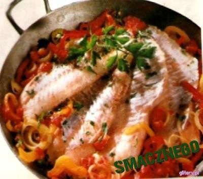 Mintaj pieczony z papryką