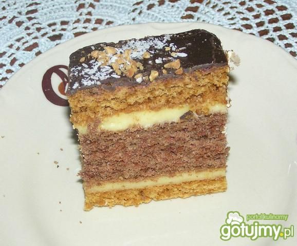 Miodownik z budyniem i biszkoptem Miodownik z budyniem i biszkoptem