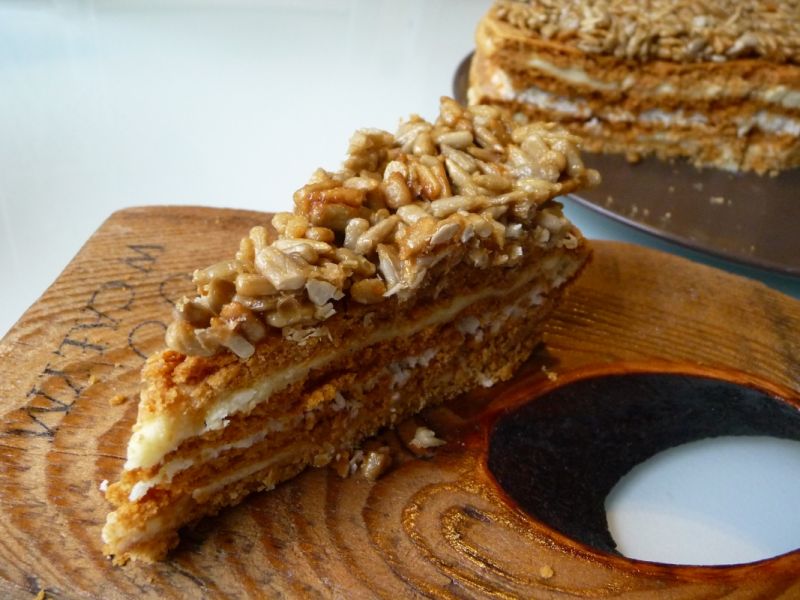 Miodownik z kokosem i karmelowym słonecznikiem