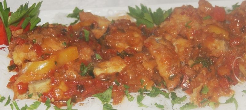 Miruna w sosie słodko-kwaśnym