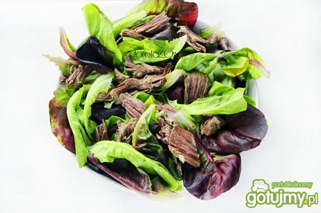 Mix sałat z wołowina i winegretem Mix sałat z wołowina i winegretem