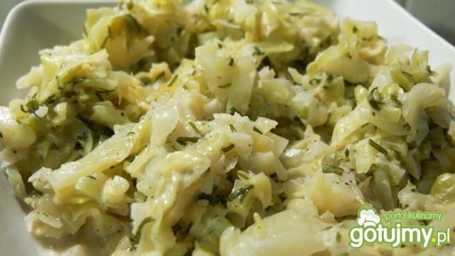 Młoda kapusta z koperkiem.